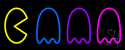 Pac Man Ghosts Neon Sign