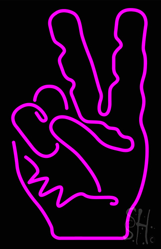 Peace Fingers Neon Sign