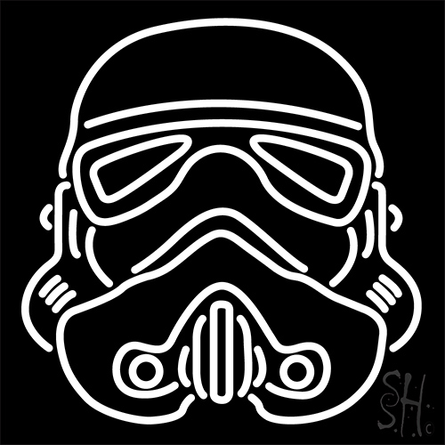 Star Wars Storm Trooper Helmet Neon Sign