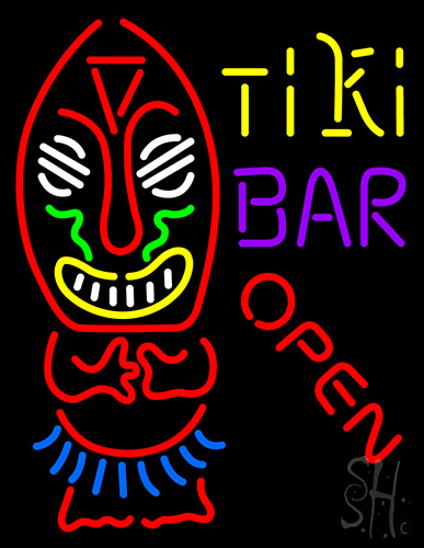 Tiki Bar Open Neon Sign