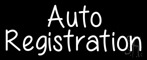 Auto Registration Neon Sign