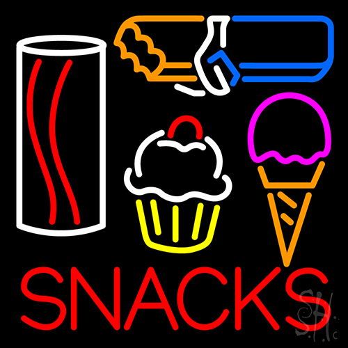 Board Snacks Ice Cream Real Glass Tube Bar Neon Sign