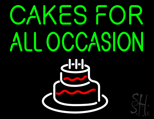 Cakes For All Occasion Neon Sign