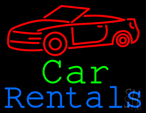Car Rentals Neon Sign