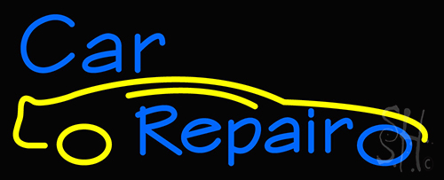 Car Repair Yellow Car Neon Sign