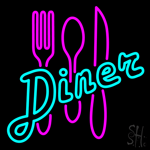 Dinner With Spoon Neon Sign