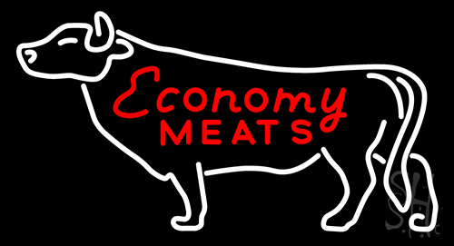 Economy Meats Neon Sign