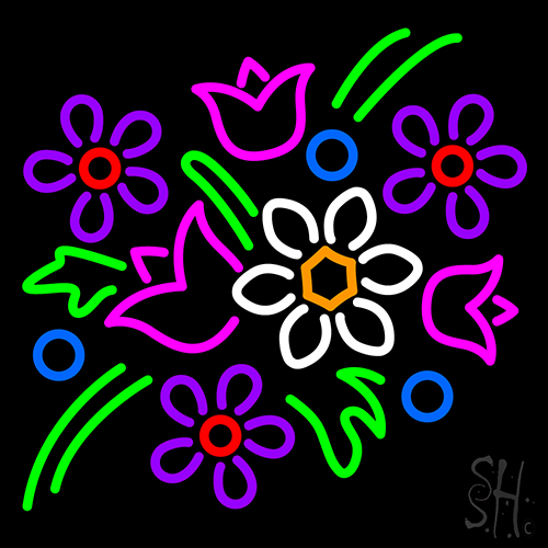 Flowers Logo Neon Sign