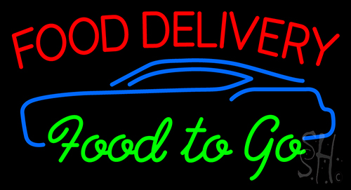 Food Delivery Food To Go Neon Sign