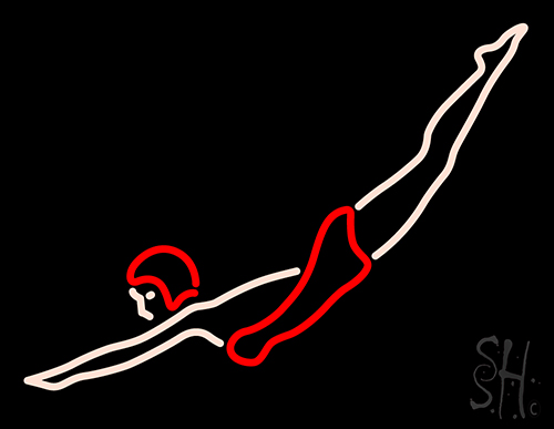 Girl Diving Neon Sign