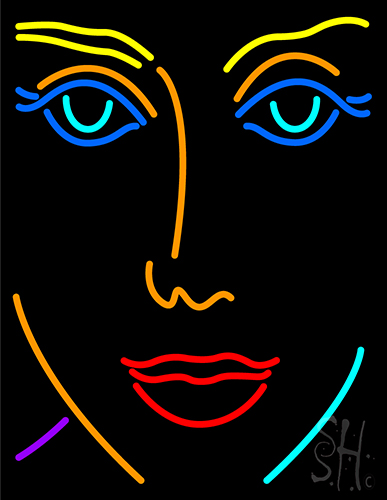 Girl Face Neon Sign