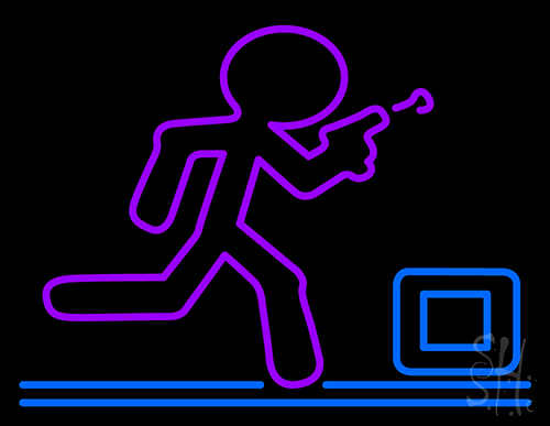 Glow Stick Man Run Neon Sign