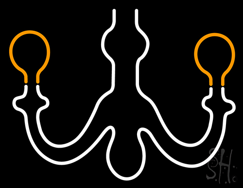 Green Chandelier Logo 1 Neon Sign