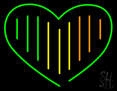 Green Heart Neon Sign