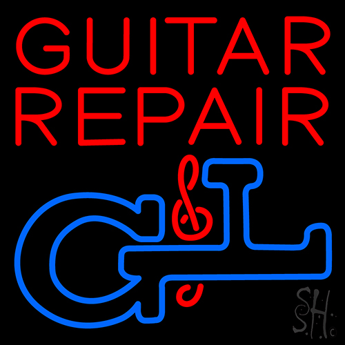 Guitar Repair Neon Sign