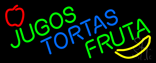 Jugos Tortas Fruta Neon Sign