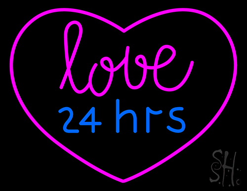 Love 24 Hrs Neon Sign