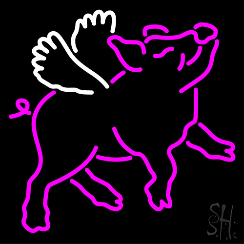 Mfg Flying Pig Neon Sign