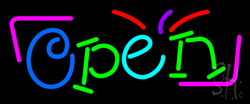 Multicolor Color Open Neon Sign