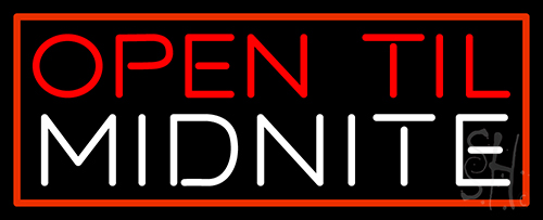 Open Till Midnight Neon Sign