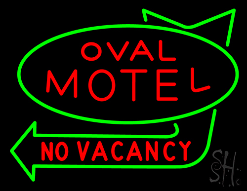 Oval Motel No Vacancy Neon Sign | Hotel Neon Signs | Neon Light