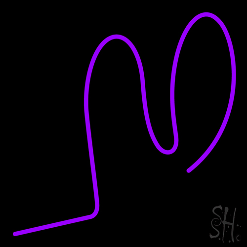 Purple Squiggle Neon Sign