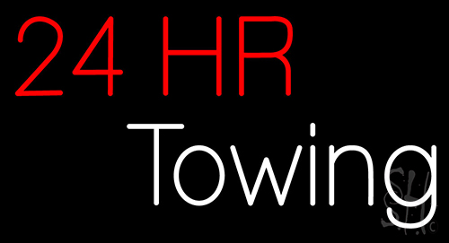 Red 24 Hr Towing Neon Sign
