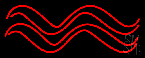 Red Aquarius Logo Neon Sign