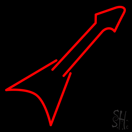 Red Electric Guitar Neon Sign