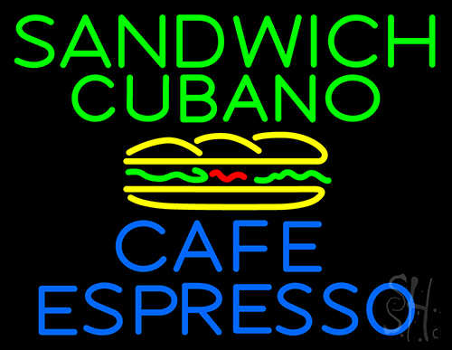 Sandwich Cubano Cafe Espresso Neon Sign