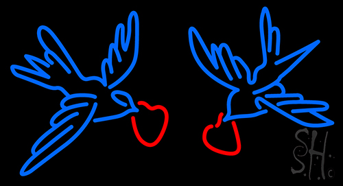 Two Bird With Heart Neon Sign