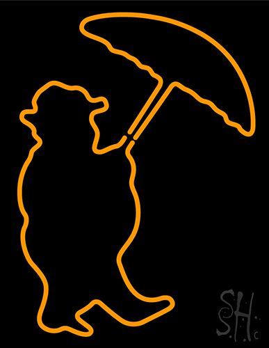 Umbrella With Man Logo Neon Sign