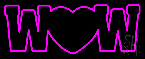 Wow With Heart Neon Sign