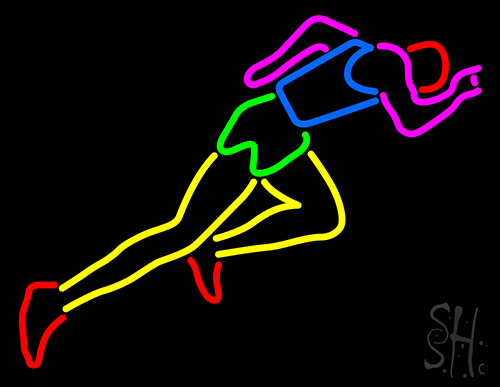 Athlete Running Neon Sign