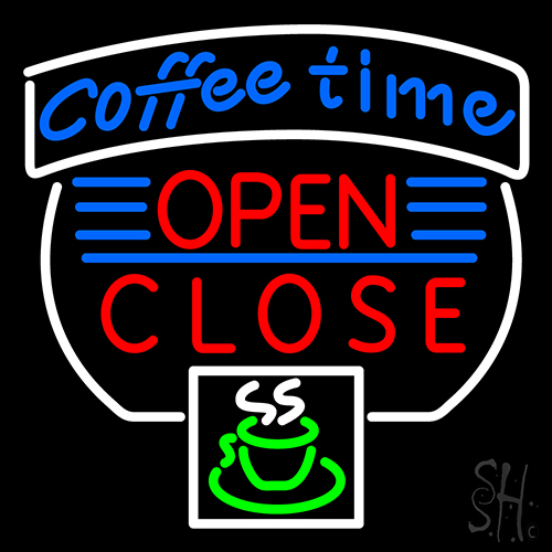 Coffee Time Open Close Neon Sign