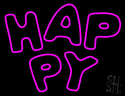 Happy Neon Sign