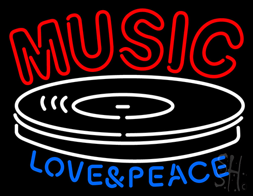 Music Love And Peace Neon Sign