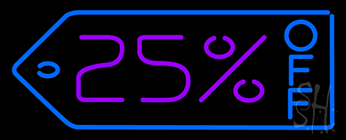 25 Percent Off Neon Sign