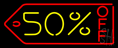 50 Percent Off Neon Sign