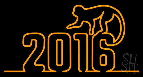 2016 With Monkey Neon Sign