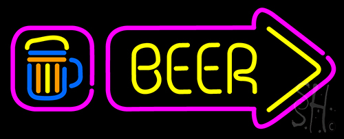 Beer With Beer Mug Neon Sign