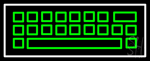 Green White Keyboard Series Neon Sign