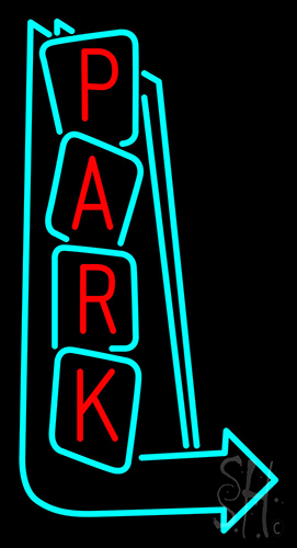 Park Vertical With Arrows Neon Sign