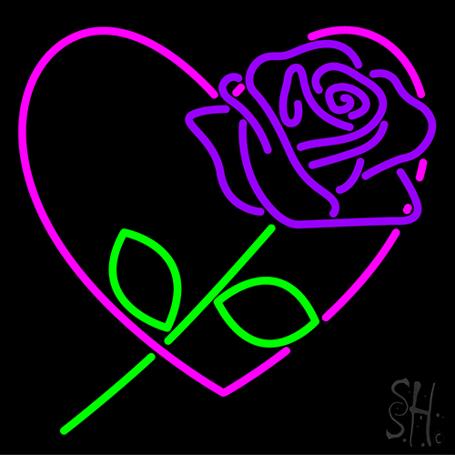 Purple Rose Neon Neon Sign