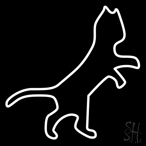 White Cat Logo Neon Sign
