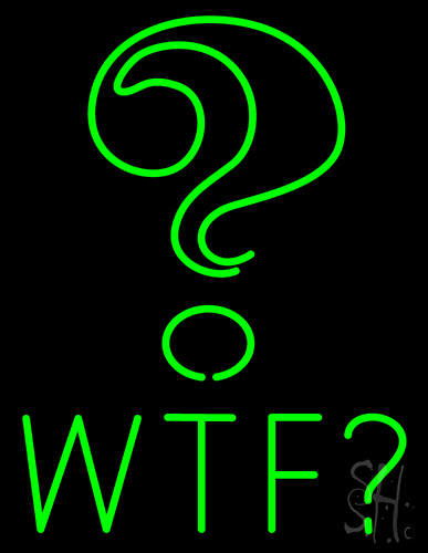Wtf With Question Mark Neon Sign