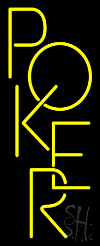 Yellow Poker Neon Sign