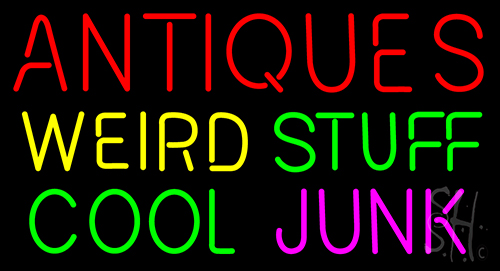 Antiques Weird Stuff Cool Junk Neon Sign