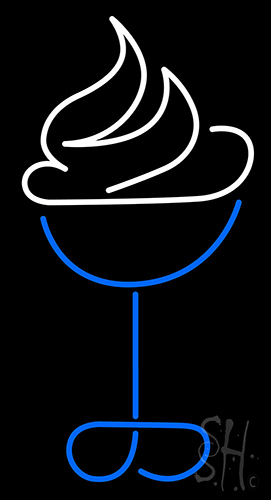 Blue White Ice Cream Neon Sign