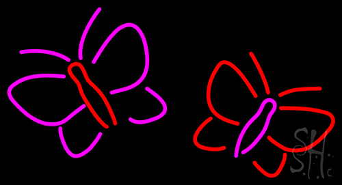 Butterflies Logo Neon Sign